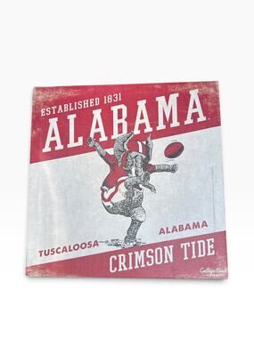 Alabama Crimson Tide Retro Elephant Canvas Wall Art 14x14 College Vault NCAA